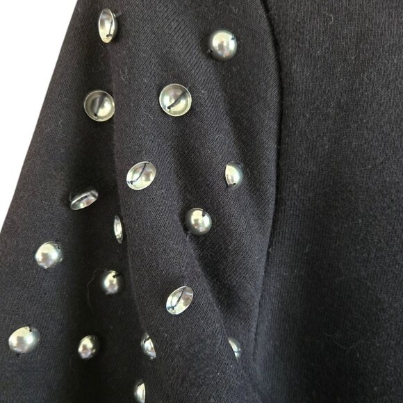 Guess Black Studded Bomber Jacket Zipper Closure & Pockets Womens Small - Picture 4 of 7